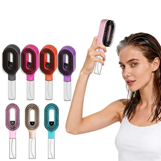 2-in-1 Spray Hair Brush – Detangle & Smooth with Water Mist